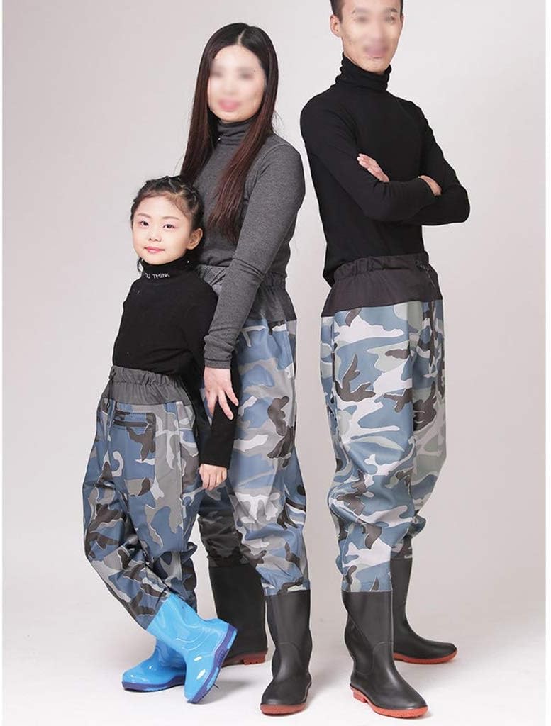 Pantalones de Pesca Impermeables de PVC con Bota, Ideales para Hombres, Mujeres y niños. Pantalones con Peto Resistentes para Actividades al Aire Libre.