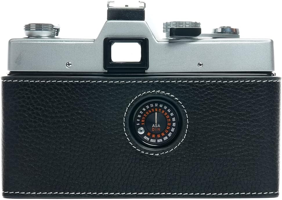 SRT-101 Film Camera Case, BolinUS Handmade Genuine Real Leather Half Camera Case Bag Cover for Minolta SRT 101 Film Camera With Hand Strap (Black)