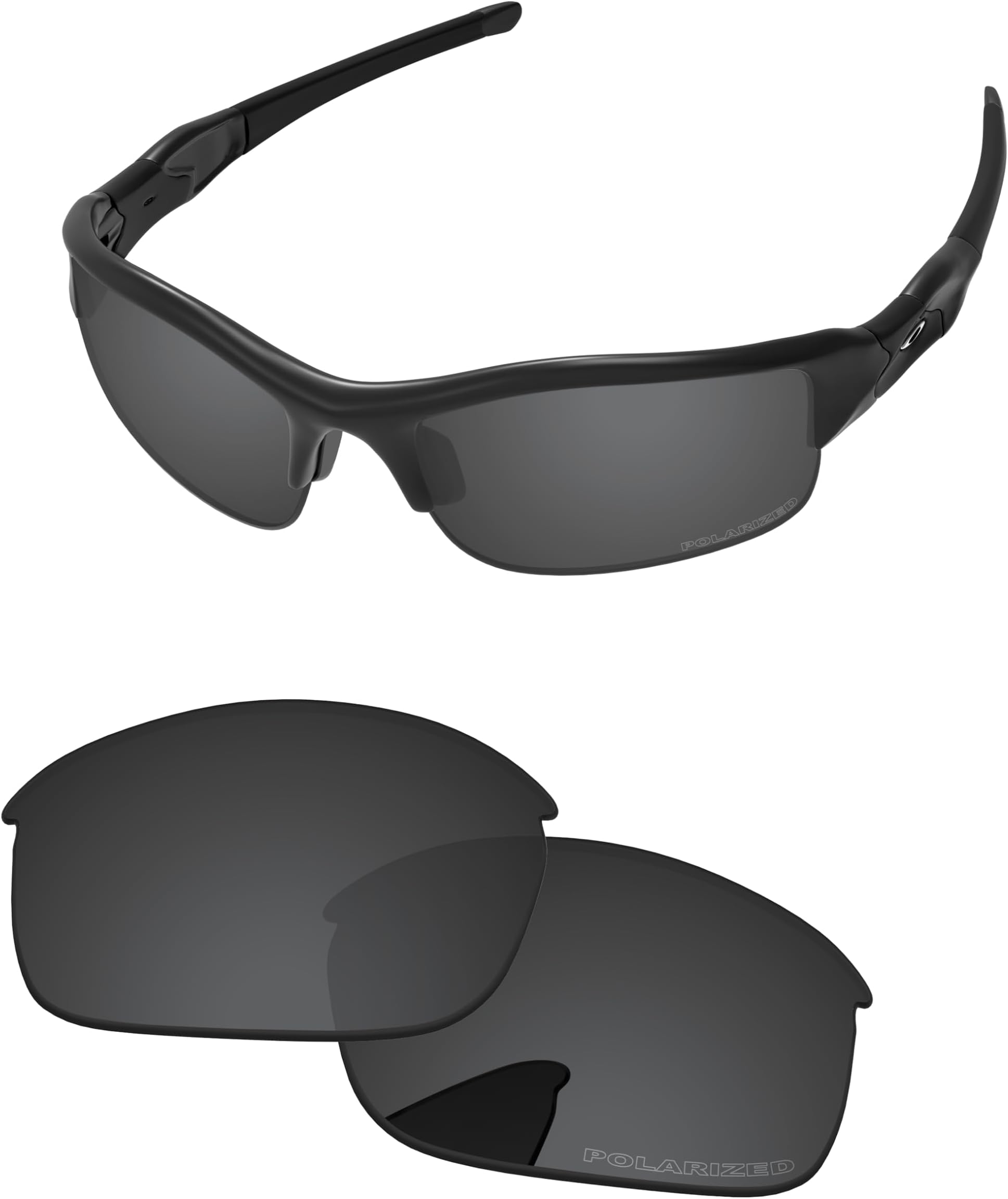 Lenses Replacement for Oakley Flak Jacket Black Grey - Polarized