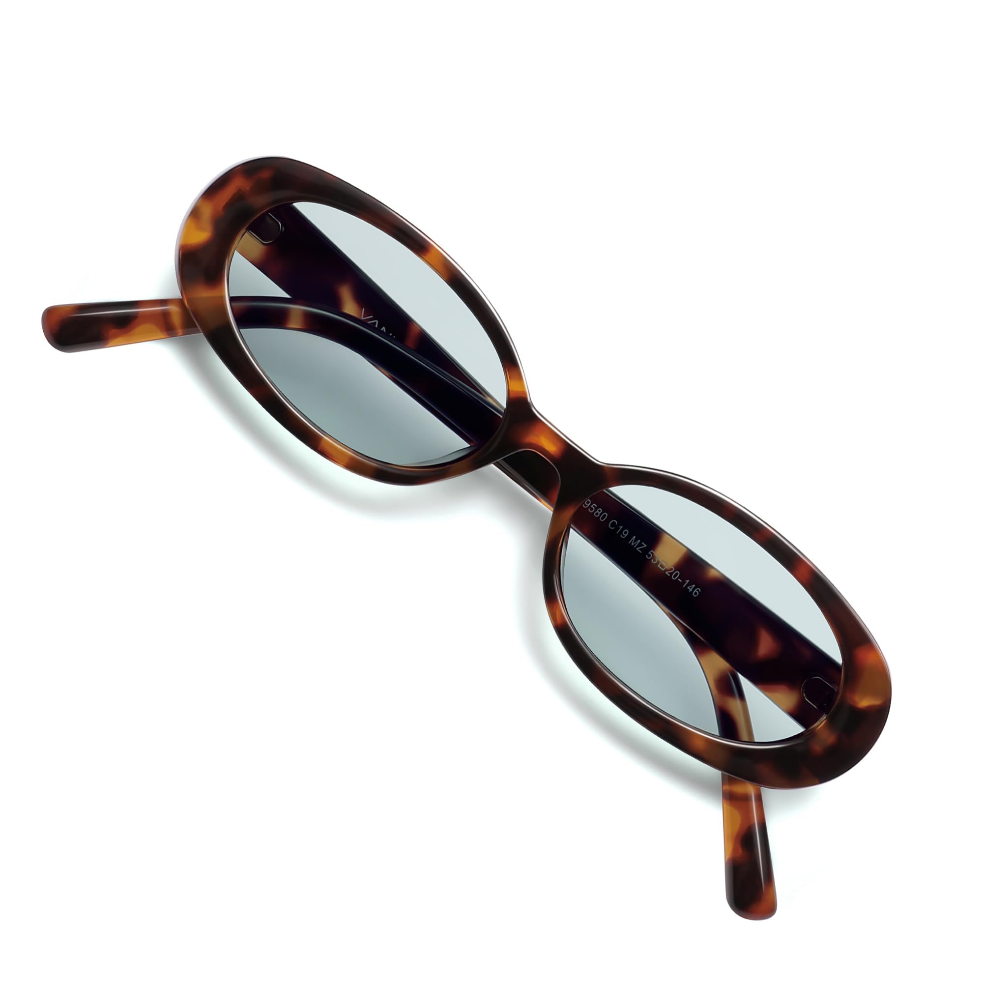 VANLINKER Polarized Retro Oval Sunglasses for Women and Men Small 90s Style VL9580