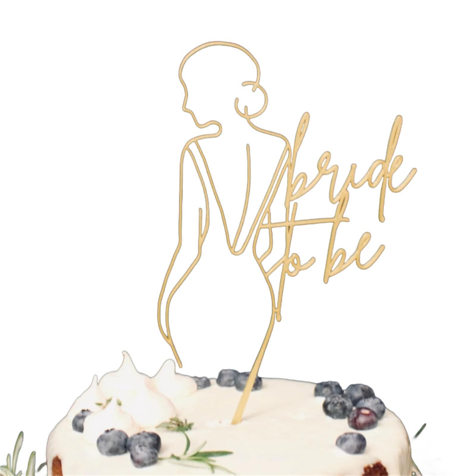 HQKJGSYX Bride To Be Cake Toppers Wedding Cake Topper Bachelorette Party Favors Cake Topper Acrylic Golden Bridal Shower Party Cake Decorations Birthday Engagement Wedding Party Supplies