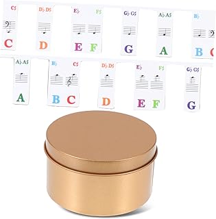 GARVALON Cleaning Piano Stickers Piano Label Stickers Note Strip Piano Key Strip Piano Key Stickers Piano Note Stickers Keyboard Letter Stickers Keyboard Stickers Staff no Glue Metal