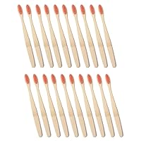 Vista 10 de Magik 10-20 cepillos de dientes de bambú 100% natural orgánico cerdas medianas sin BPA (paquete de 20, azul)