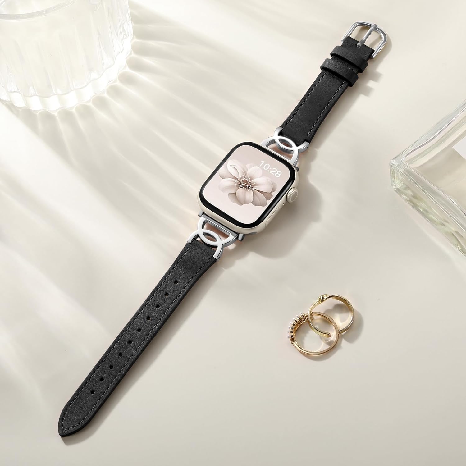 DaQin Slim Leather Band Compatible with Apple Watch Bands for Women 40mm 38mm 41mm 42mm 44mm 45mm 46mm, Top Grain Leather Band with DC-shaped Buckle for iWatch Band Series 11 10 9 8 7 6 5 4 3 2 1 SE - Image 8