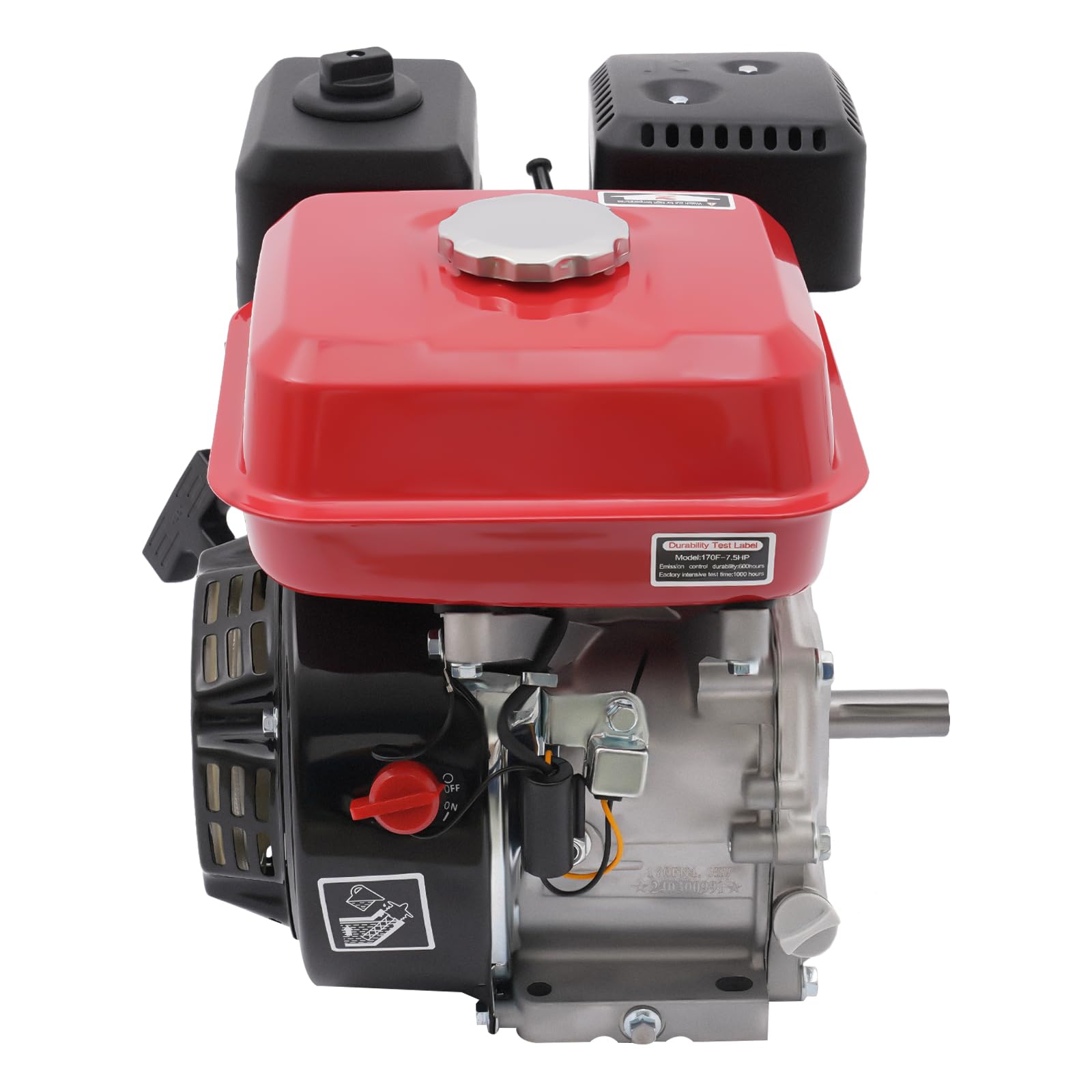 Motor de gasolina de 7,5 CV de 4 tiempos, cilindro único, 4 kW, motor de cartas, motor industrial, bomba de motor, motor de cuerda, motor de gasolina, refrigeración por aire, sistema de disipación de