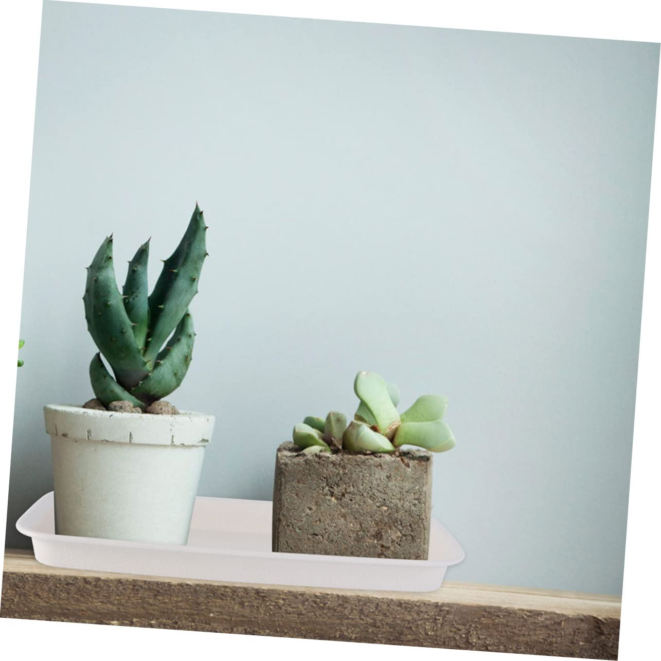 Housoutil Vassoio Per Fioriere Rettangolare 15.55In Sottovaso Antigoccia in Plastica Leggera Con Fondo Antiscivolo Resistente Ai Raggi Uv Per Giardino Interno Ed Esterno 3 Pezzi