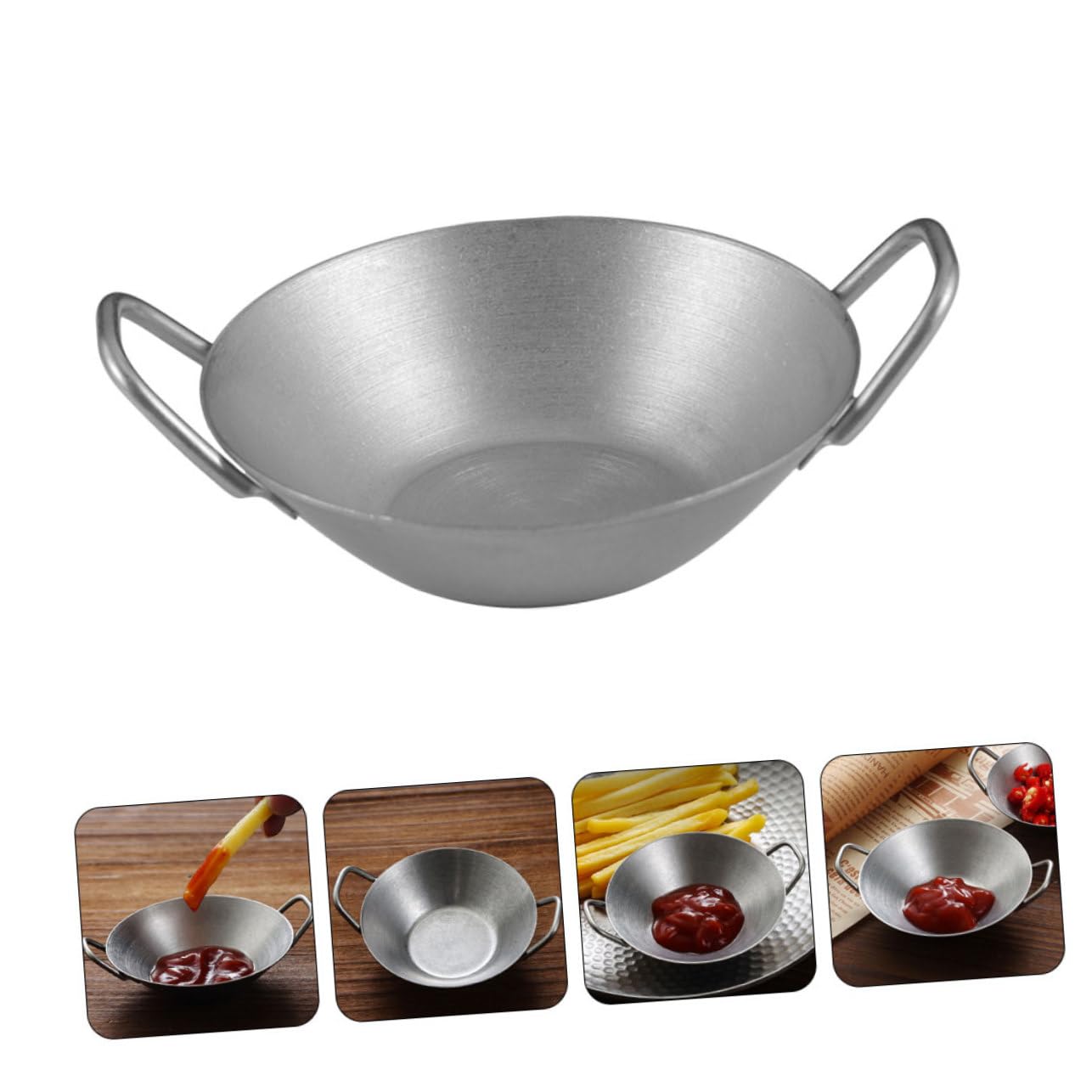 COLLBATH Stainless Steel Seasoning Dish Sauce Container Kimchi Dish Dipping Sauce Plate Flavor Plates Seasoning Sauce Plate Food Storage Plate Appetizer Dish for Home Vinegar Dish Silver