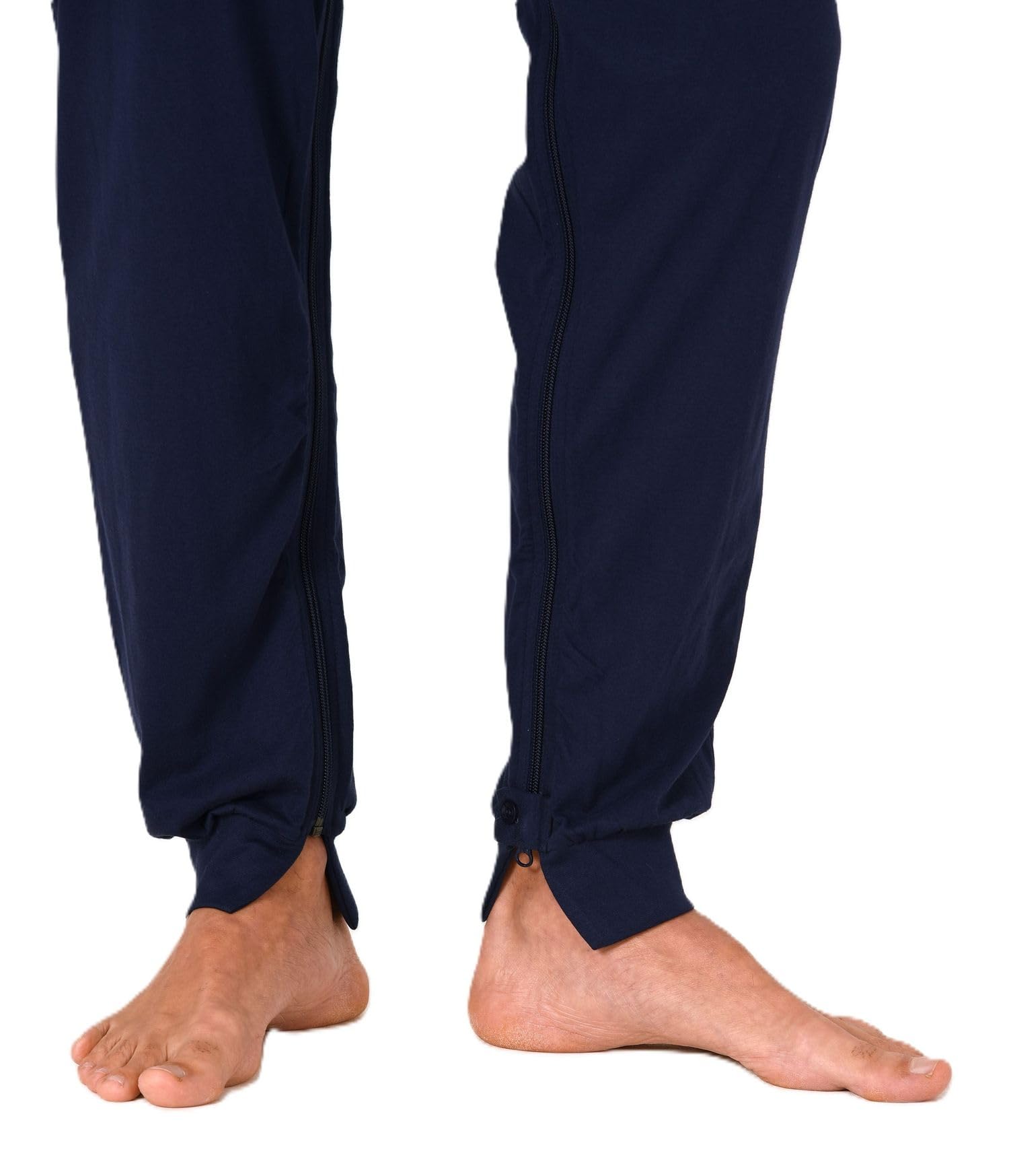 Normann Care Herren Pflegeoverall Kurzarm Pyjama mit Langen Bein und Reißverschluss am Rücken und Bein