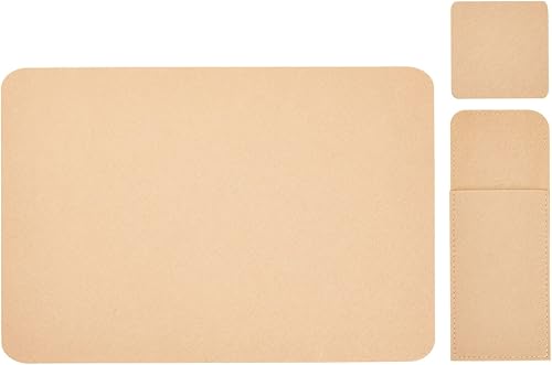 Miniatura 8 de Juvale Juego de 8 manteles individuales de fieltro para mesa de comedor y decoración de cocina con posavasos y bolsas para cubiertos (beige, 24