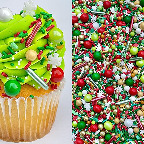 Manvscakes | Sprinkles | Christmas sprinkles | Cake sprinkles | Cookie sprinkles | 4 ounce (Red, green, white)