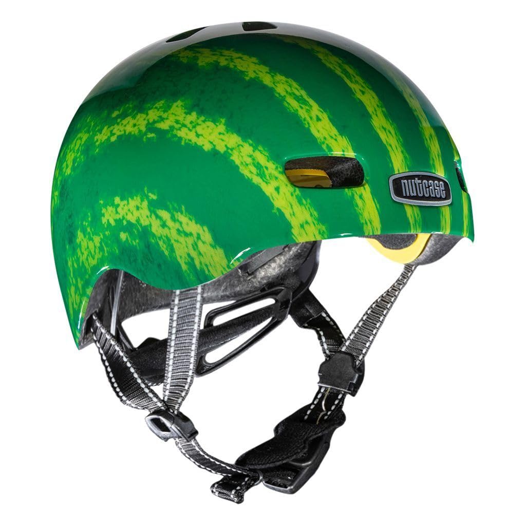 Nutcase Kinder Fahrradhelm Baby Nutty Mips Gloss Casco Bicicleta Niño, XXS, Wassermelone - Grün, BNUTGL-100