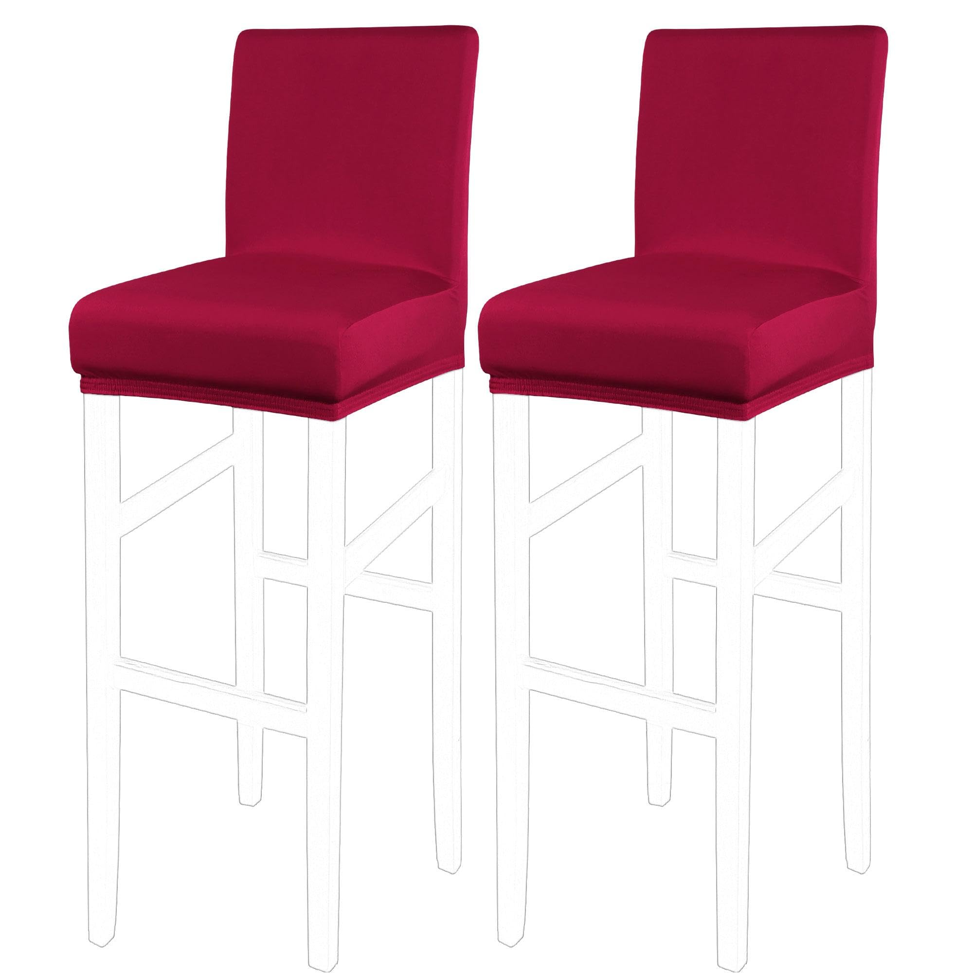 PiccoCasa Stretch Spandex Bar Stool Covers 2 Pack Burgundy — image 1