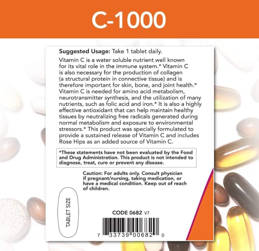 C-1000, protection antioxydante, sans OGM, 250 comprimés végétaliens
