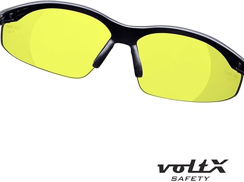 Miniatura 4 de voltX Gafas de seguridad para lectura de lentes completas (+1.5 dioptrías, amarillo) ANSI Z87.1+ y CE EN166F, estilo envolvente, incluye cable de