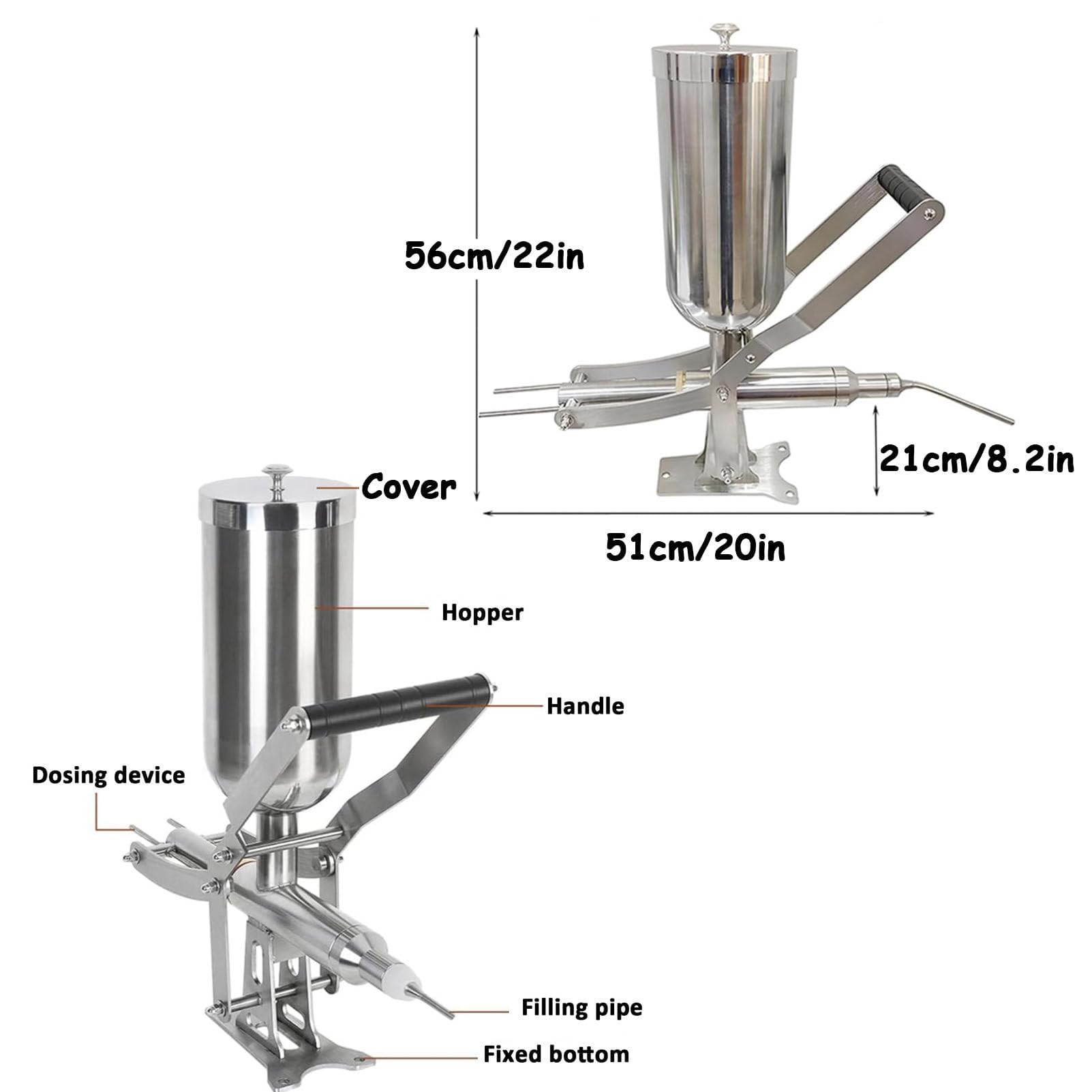 piudoiliy Latin Fruit Churro Jam Filling Machine Jam Doughnuts 5L Manual Cream Jam Operated Donuts Dessert Filler Filling — view 6
