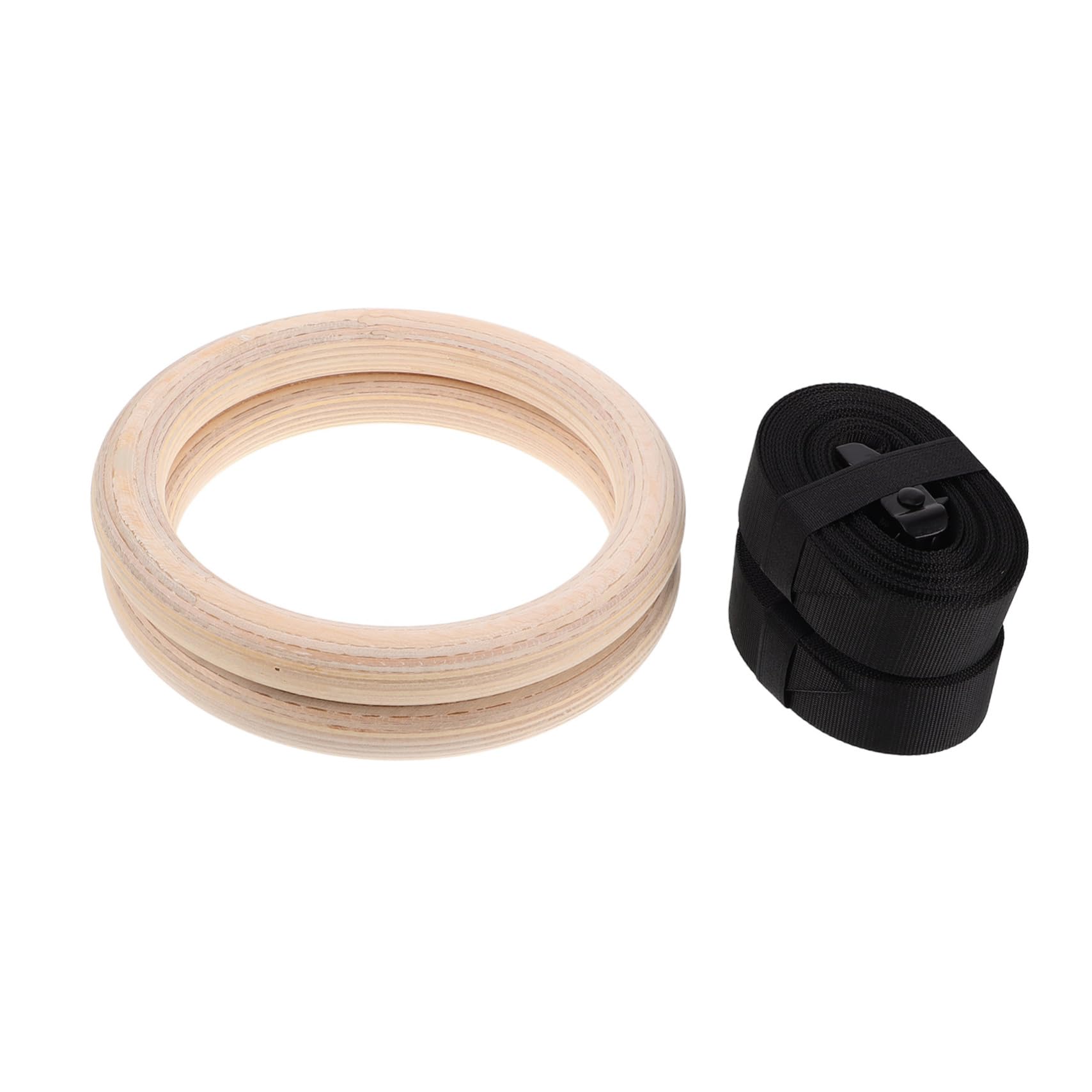 GALPADA Wooden Gymnastics Rings Home Fitness Pilates Ring Gym Training Full Body Workout Equipment