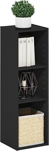 Miniatura 24 de Furinno Fulda Estantería de Libros, Estantería Estrecha de 2 Niveles, Librero con Estante de Almacenamiento de 6 Pulgadas de Ancho, 9.3 x 5.9 x 21.2