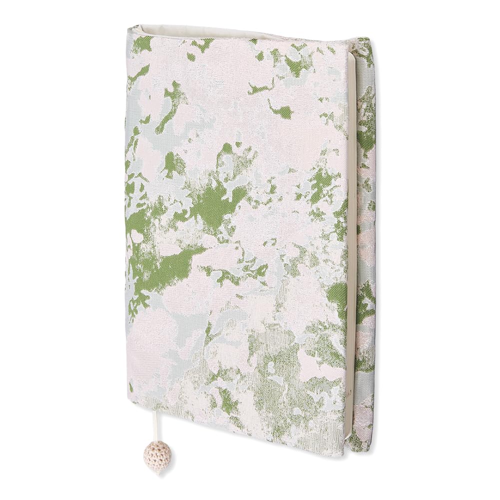 SUPERFINDINGS A5 Bible Book Covers Cloth Polyester Book Protector Stretchable Adjustable Fabric Sleeve for Paperback Notebook Bible Journal Lightweight Spill Proof Cover Yellow Green
