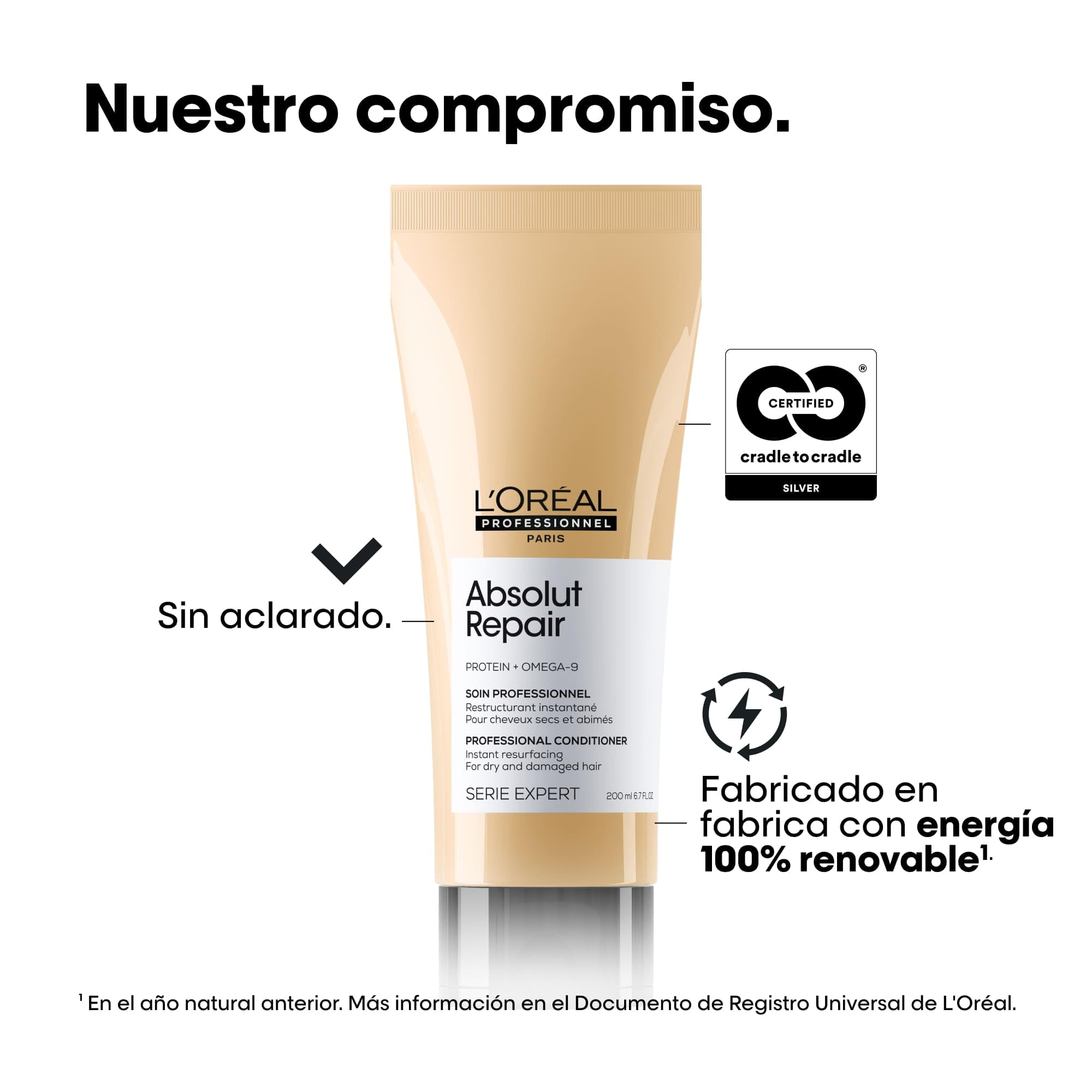 L'Oréal Professionnel, Acondicionador Tratamiento Reconstructor para Pelo Seco y Dañado, Absolut Repair