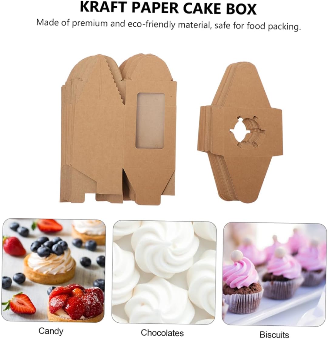 1Set Creative Cake Box Elegant Cupcake Wrapping Box for Weddings Birthdays and Christmas Sturdy Packaging for Bakeshop and Wrapping Lightweight and Practical
