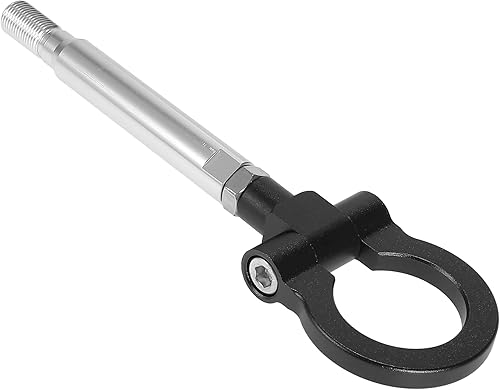 X AUTOHAUX Tornillo de gancho de remolque de aleación de aluminio negro para Subaru Impreza WRX BRZ