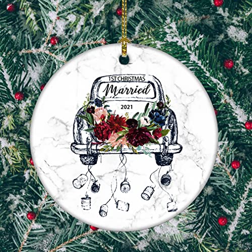 Bridal Shower Gifts 1St Christmas Married First Christmas Ornament Keepsake Couple 2023 Engagement For Wedding Gifts (1St Christmas Married) #TOP2