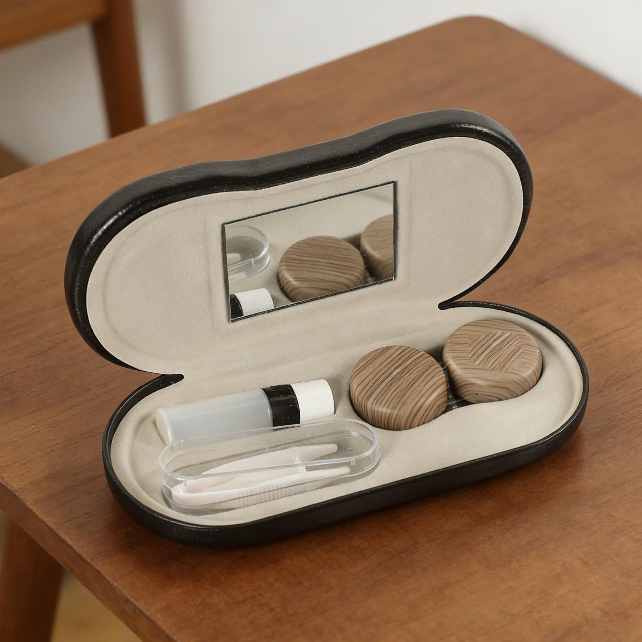 ifundom Custodia per Occhiali da Sole e Vista in Similpelle, Organizer da Viaggio Doppio Strato Leggero e Portatile, Contenitore Multiuso per Occhiali da Casa e Trasporto Quotidiano