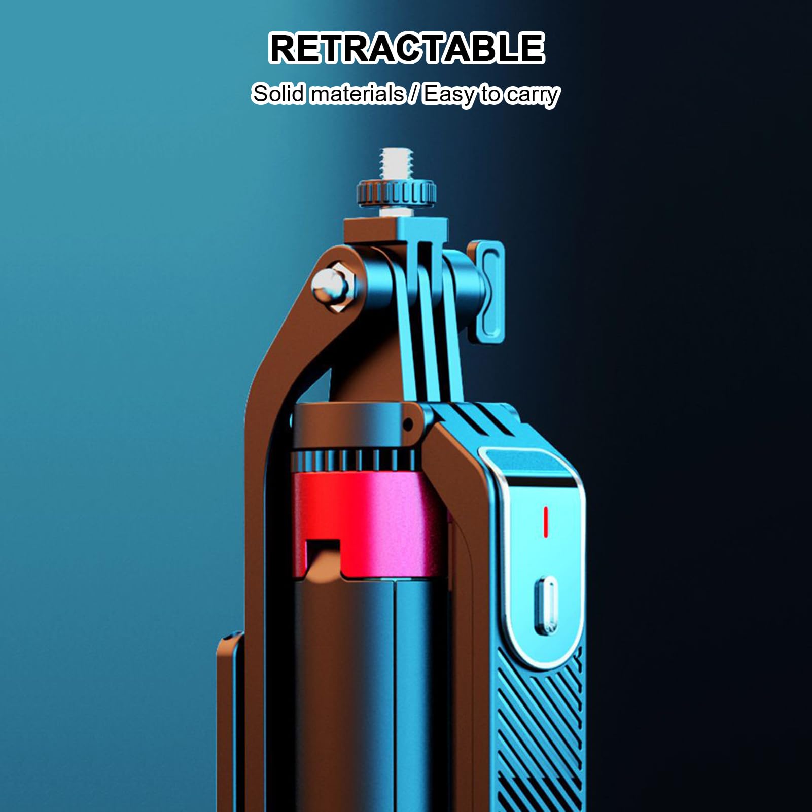 Asta Per Selfie Portatile Bastone Selfie Invisibile | Supporto Anti Scossa per Ripresa con Montatura Fotocamera Rotante per Esterno Viaggi Fotografia Sport Trekking Registrazione