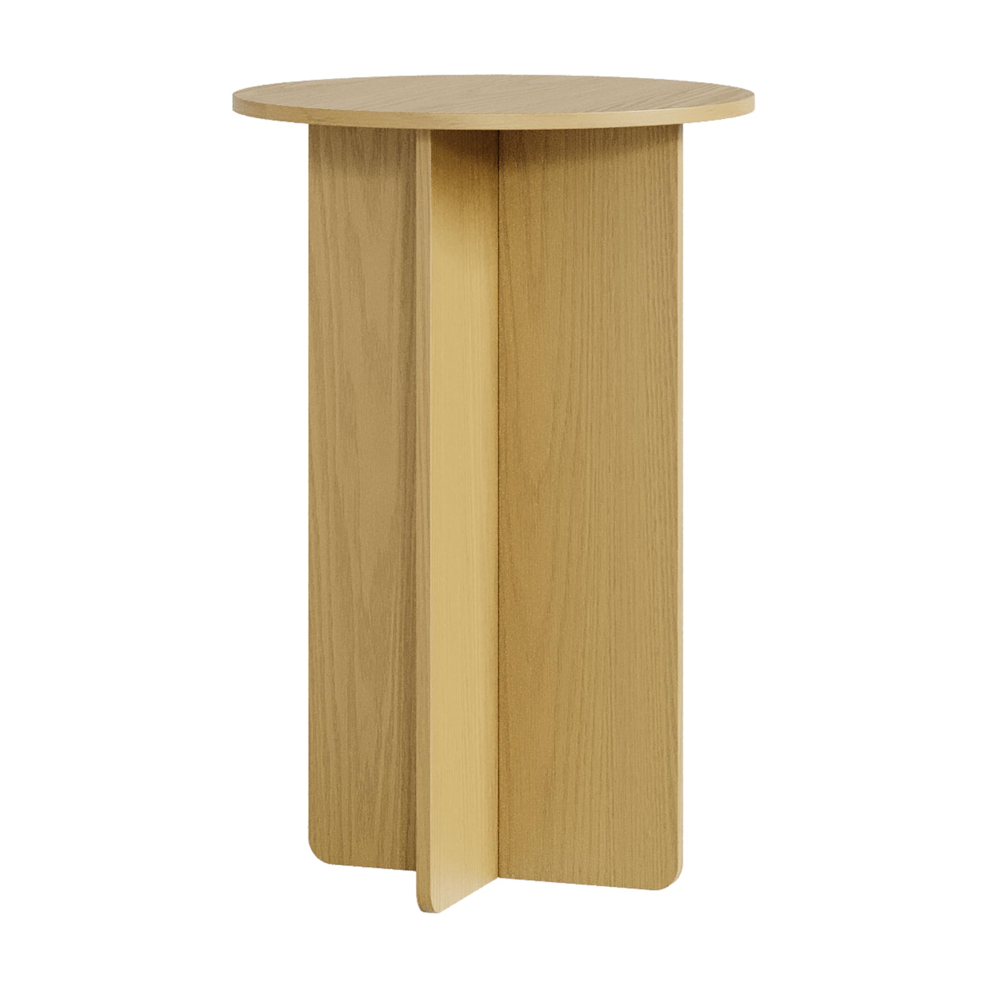 [en.casa] Table d’appoint avec Plateau Rond Petite Table Basse Bout de Canapé Guéridon Design Intemporel Salon Chambre Bureau Entrée Panneau de Particules 60 x 40 cm Effet Chêne