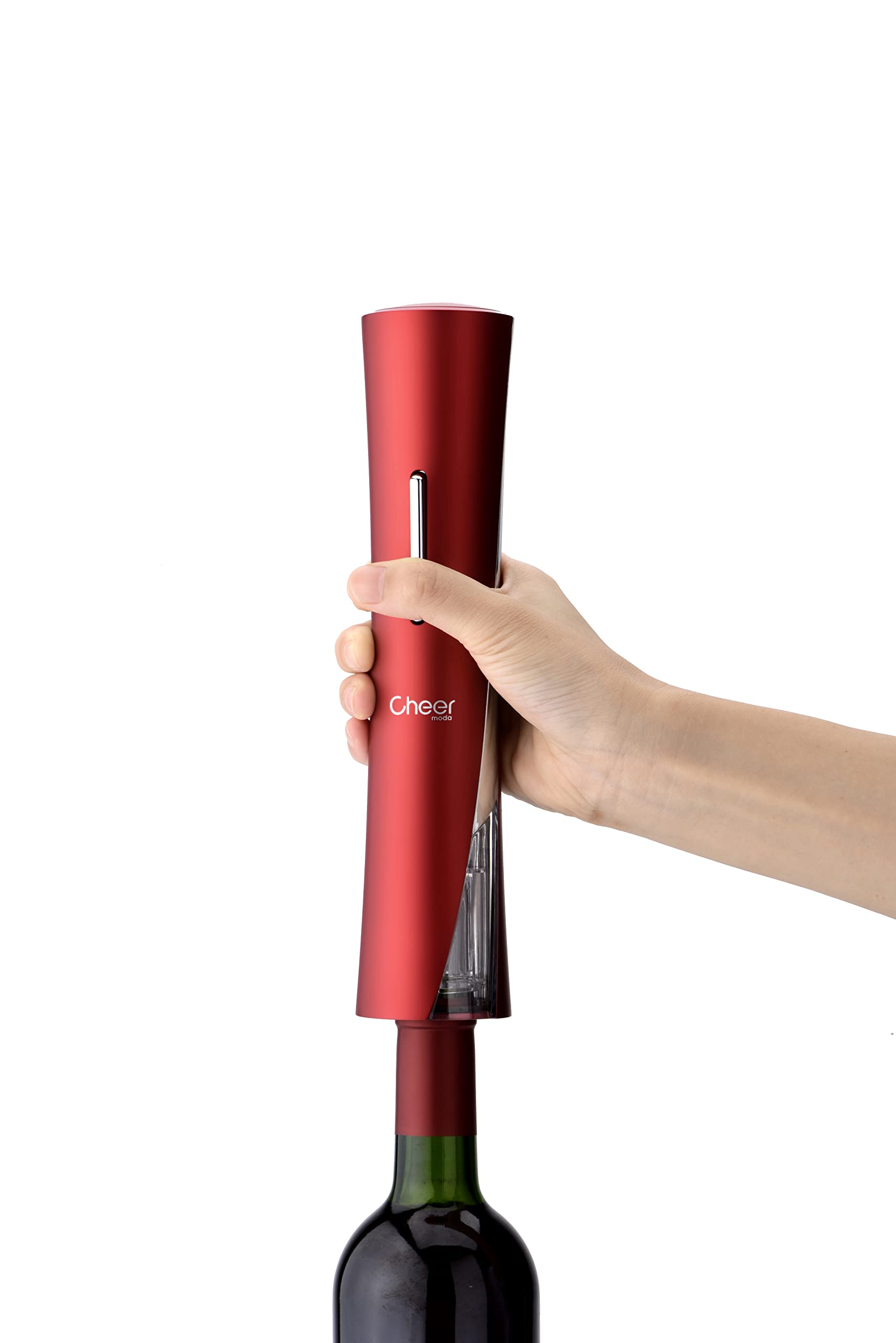 Cheer Moda Skyline - Abridor de vino eléctrico, batería, 275 mm, ABS, color rojo