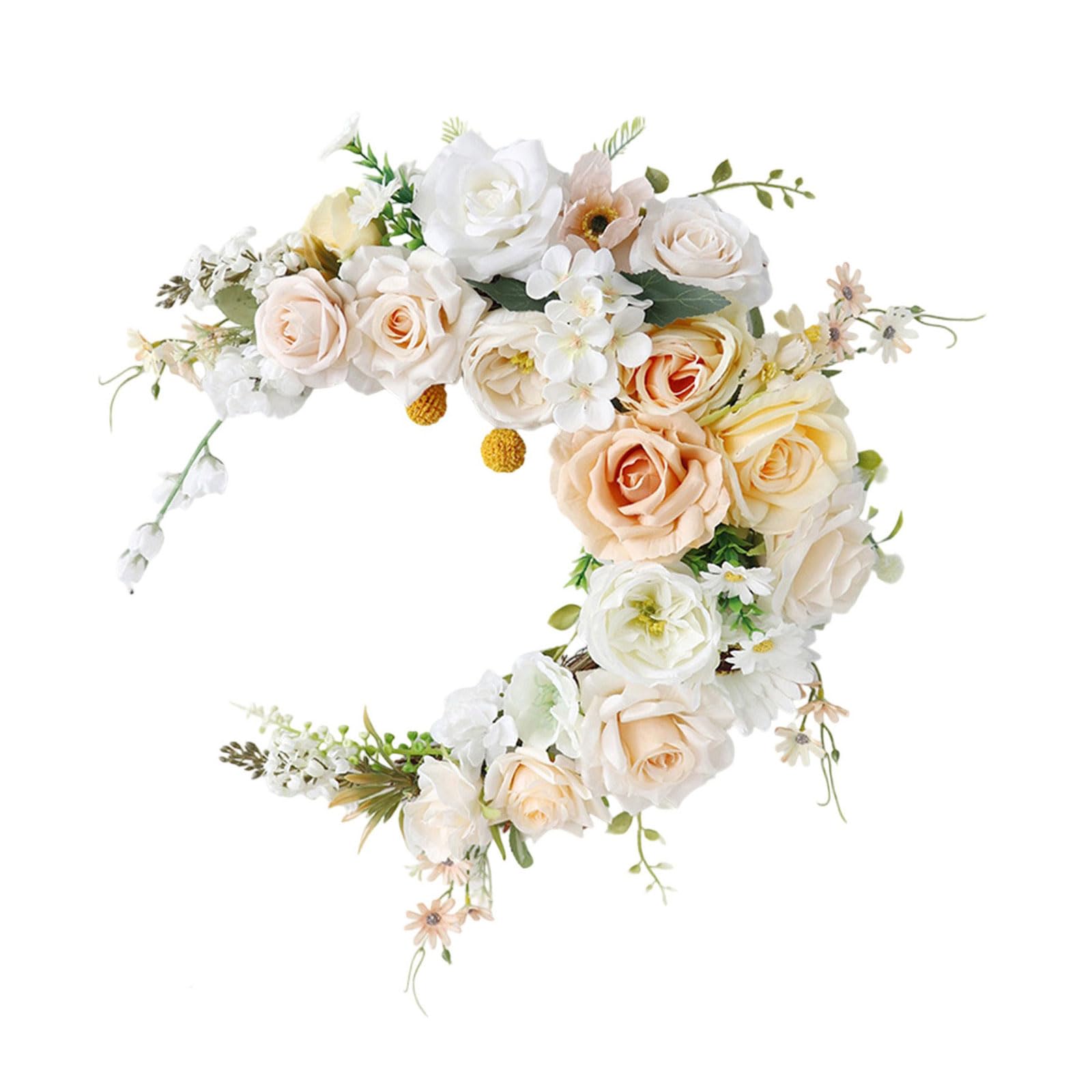 Msioytog Champagne Shape Wreath Artificial Flower Wall Art For Seasonal Celebration Indoor Beautifying Home Decoration Floral Garland