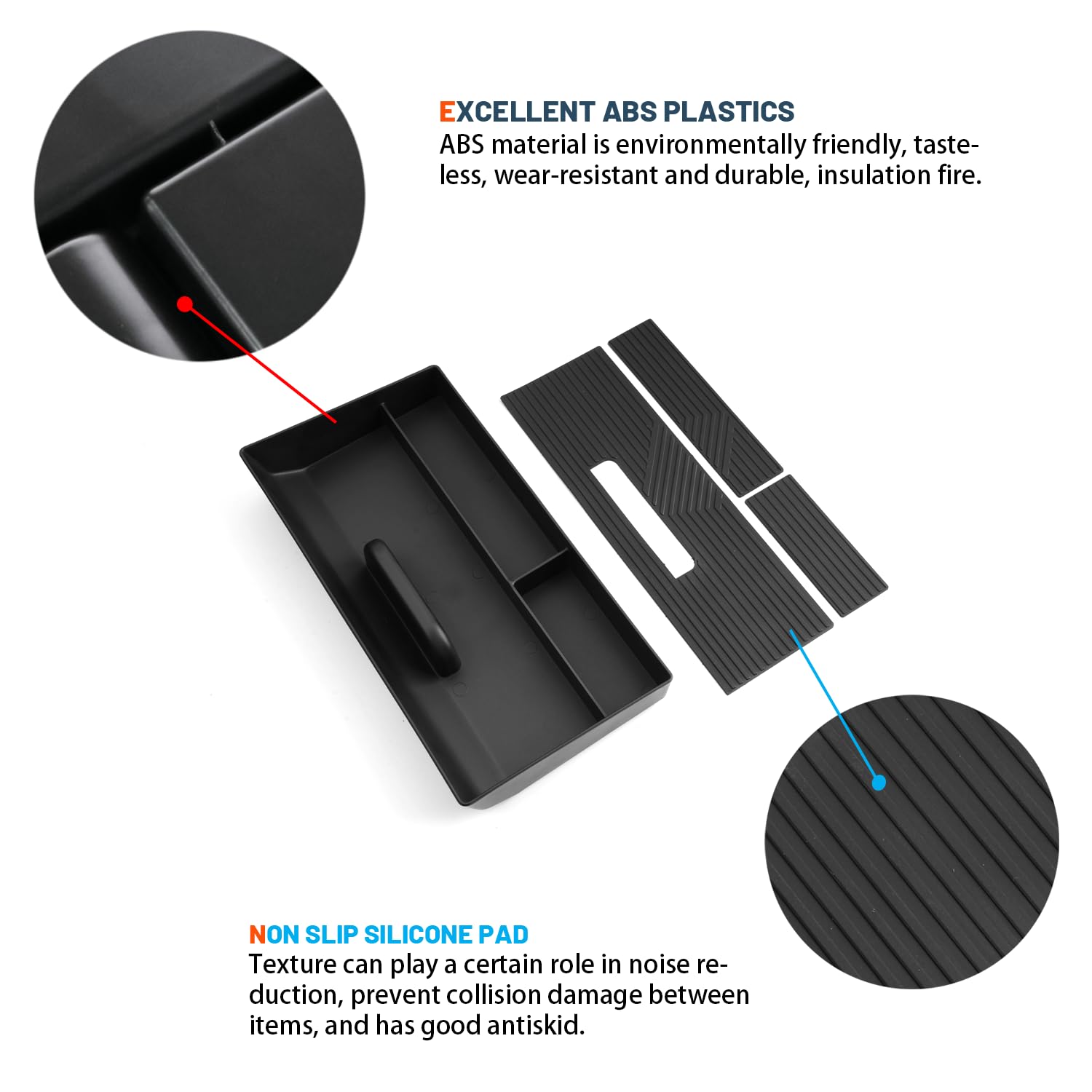 Vano Portaoggetti Per Bracciolo Jeep Avenger 2023-2025 - Organizer Centrale Con Tappetino Antiscivolo - Nero - Foto 9