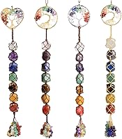 Vista 17 de Anjiucc Árbol de la vida de cristal curativo de 7 chakras para colgar en la pared, decoración de interiores, decoración de ventanas, meditación