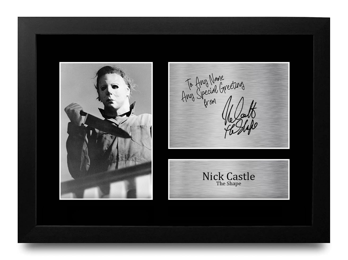 HWC Trading Nick Castle Personalised Gift - Signed Autograph Picture, Framed A4 Film Memorabilia with Custom Name Message for Birthday Christmas Wedding
