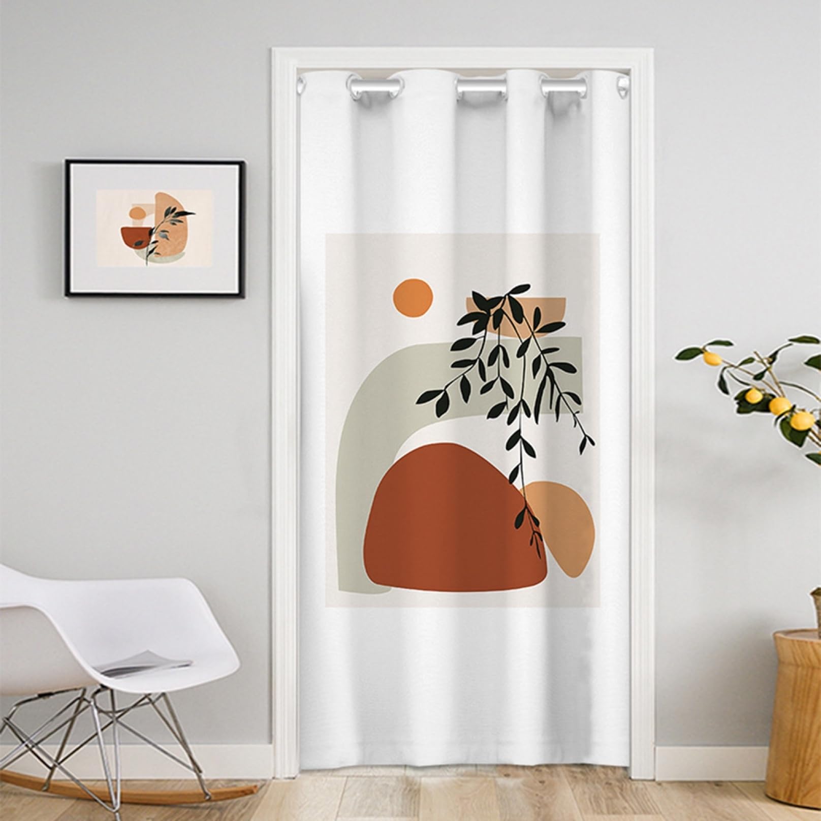 北欧のれん　追加分 楽天市場】北欧のれん フロート 85×150cm アイボリー イエロー