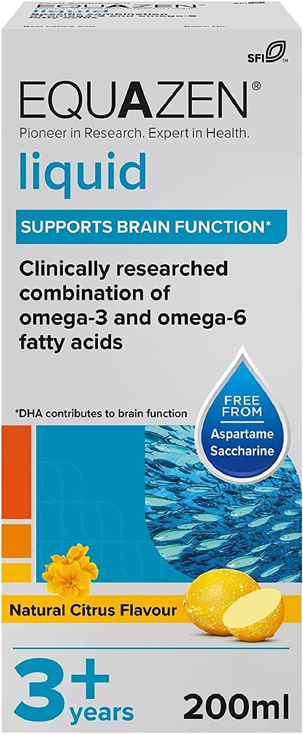 EQUAZEN Childrens Liquid, Omega 3 & Omega 6 Supplement, Supports Brain