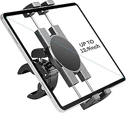 KDD Suporte Para Tablet De Bicicleta Giratória, Suporte Para Ipad De Celular, Suporte Para Guidão De Bicicleta Ergométrica Para Bicicleta Estacionária, Suporte Para Microfone, (4,7-13 ”) Preto