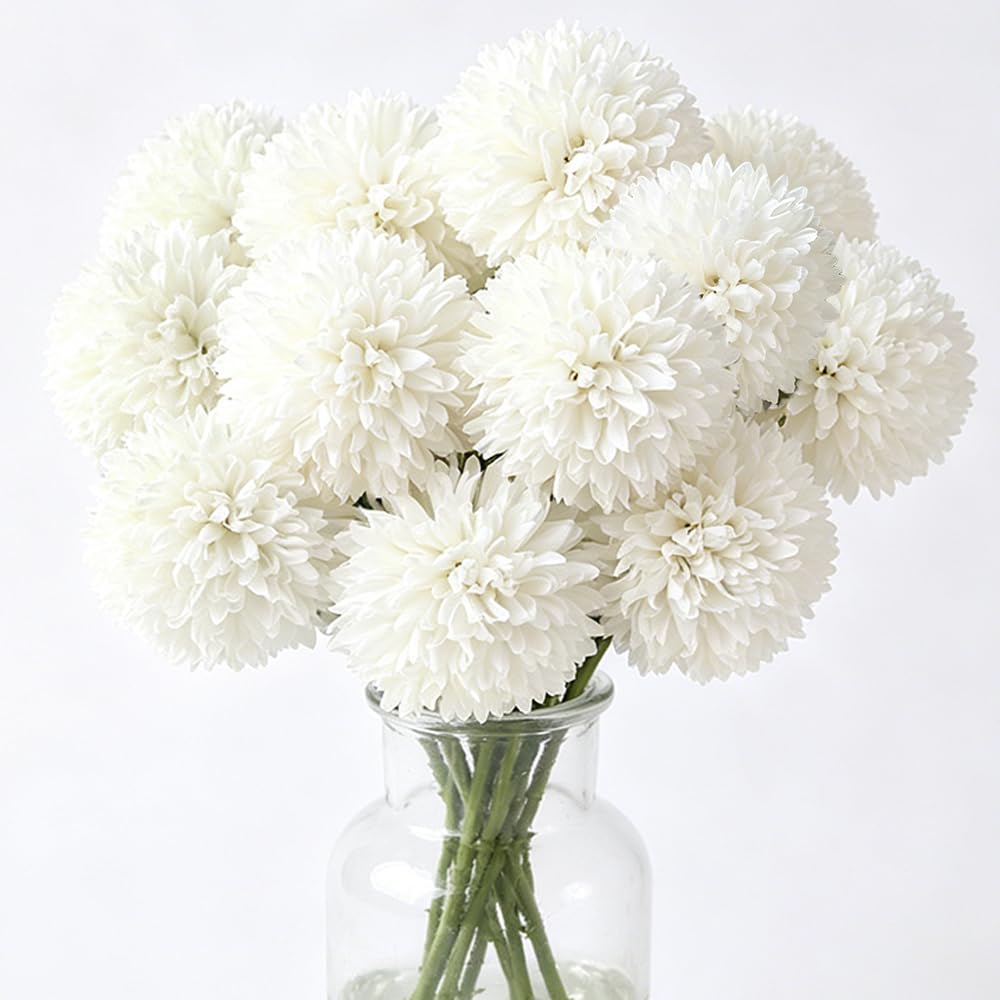 meブーケ Amazon.com: Tinsow 12 Pcs Artificial Flowers Faux Ball