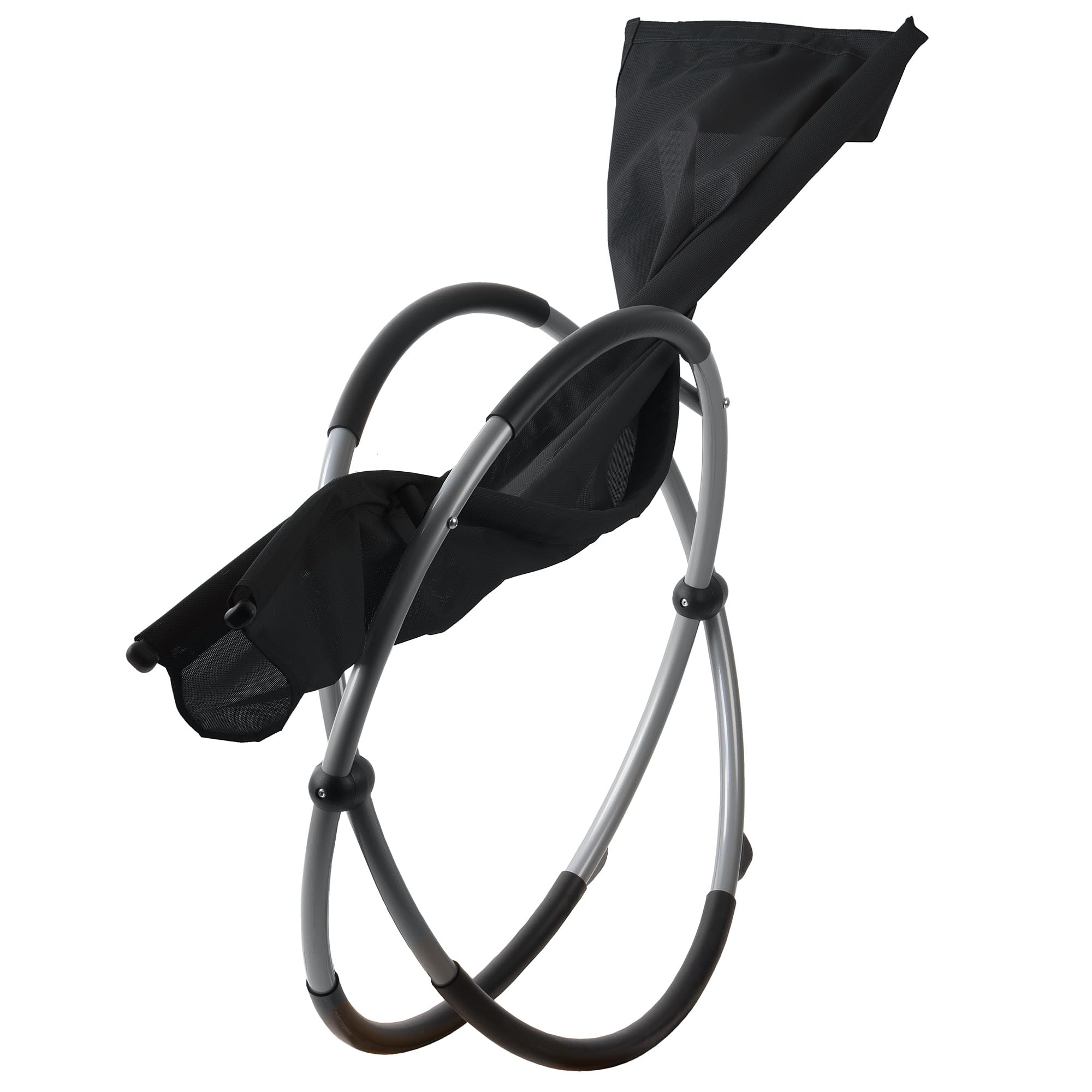 CampFeuer Lettino relax | Nero | lettino da giardino pieghevole, sedia da giardino | Lettino a dondolo, sedia pieghevole, sedia a sdraio, lettino da esterno, lettino da spiaggia, lettino da balcone