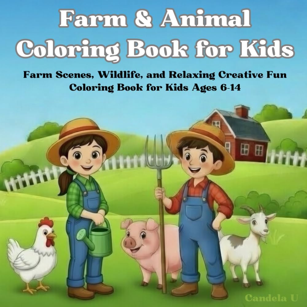 Farm & Animal Coloring Book for Kids: Farm Scenes, Wildlife, and Relaxing Creative Fun Coloring Book for Kids Ages 6–14
