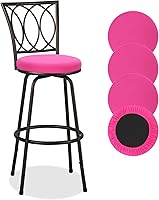 Vista 13 de Deisy Dee 4 fundas de asiento redondas para taburetes de bar, fundas elásticas para sillas redondas de 13 a 16 pulgadas (naranja)