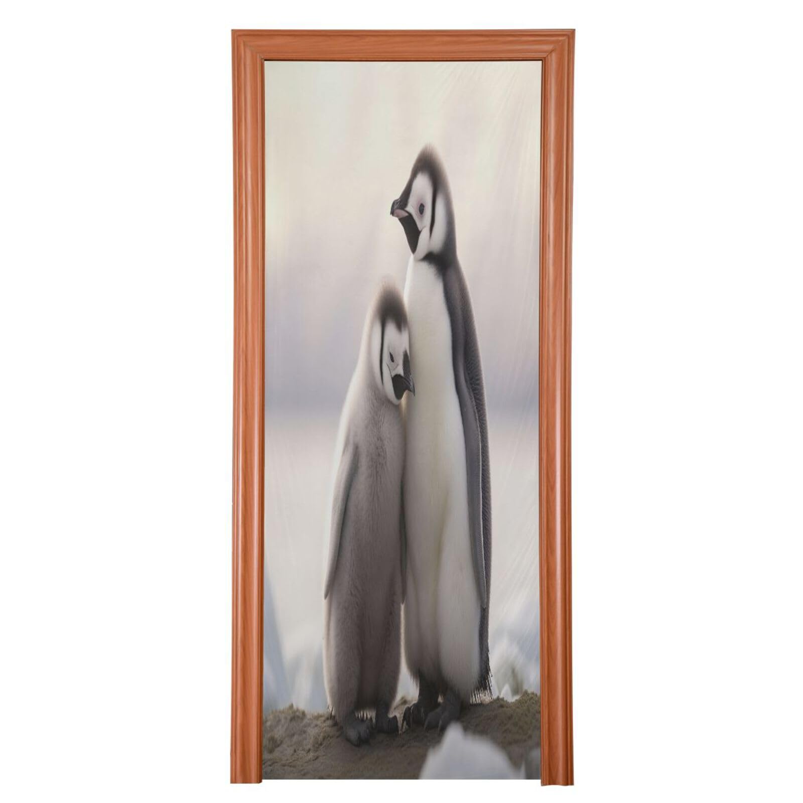 FLildon Two Penguins Door Cover Decoration, Party Accessory Porch Decor for Festive Ornament Room Door Covers 32 x 79 Inch