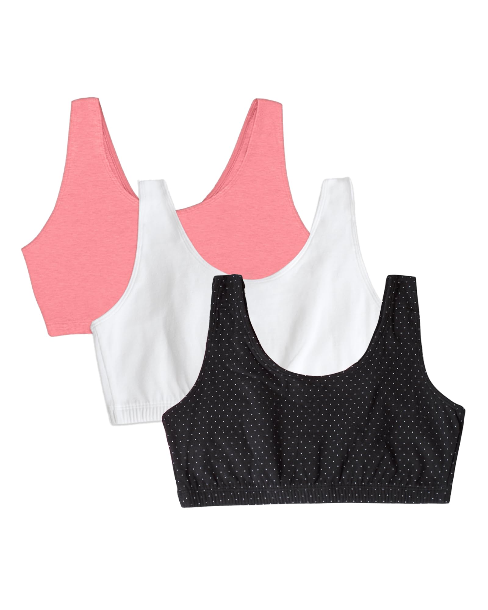 Fruit of the Loom Women's Built Up Tank Style Sports Bra, PIN DOT/Popsicle P/White 86CK, 46