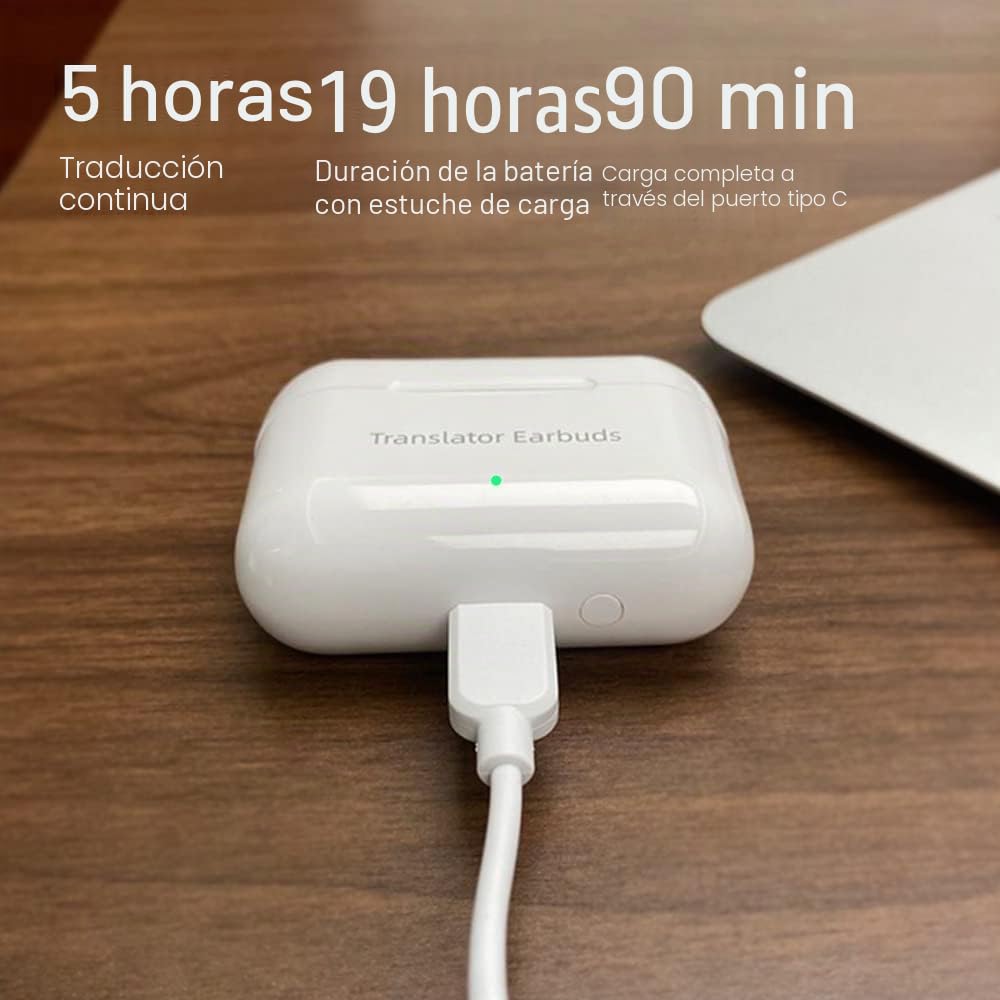 Xupurtlk Translator Earbuds Auriculares de traducción con 71 idiomas y 56 acentos; traducciones en tiempo real en 0,5 s, también para música y llamadas, dispositivo traductor inalámbrico