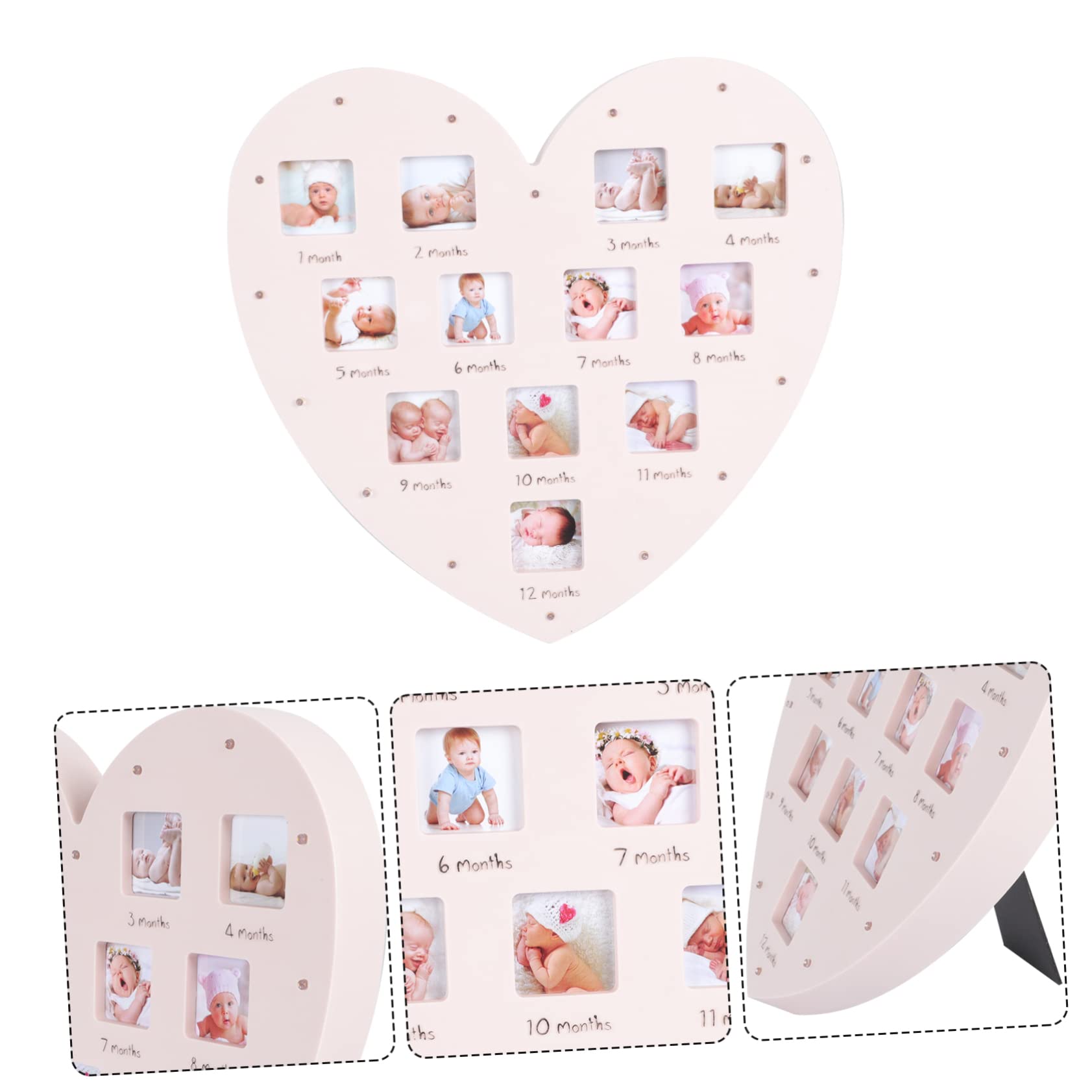 Yardwe 3 Piezas Marco de Fotos para Luz Forma de Marco para Fotos de Crecimiento Infantil de Decoración para Habitación Infantil Soporte para Mesa o Pared Original para Recién Nacidos