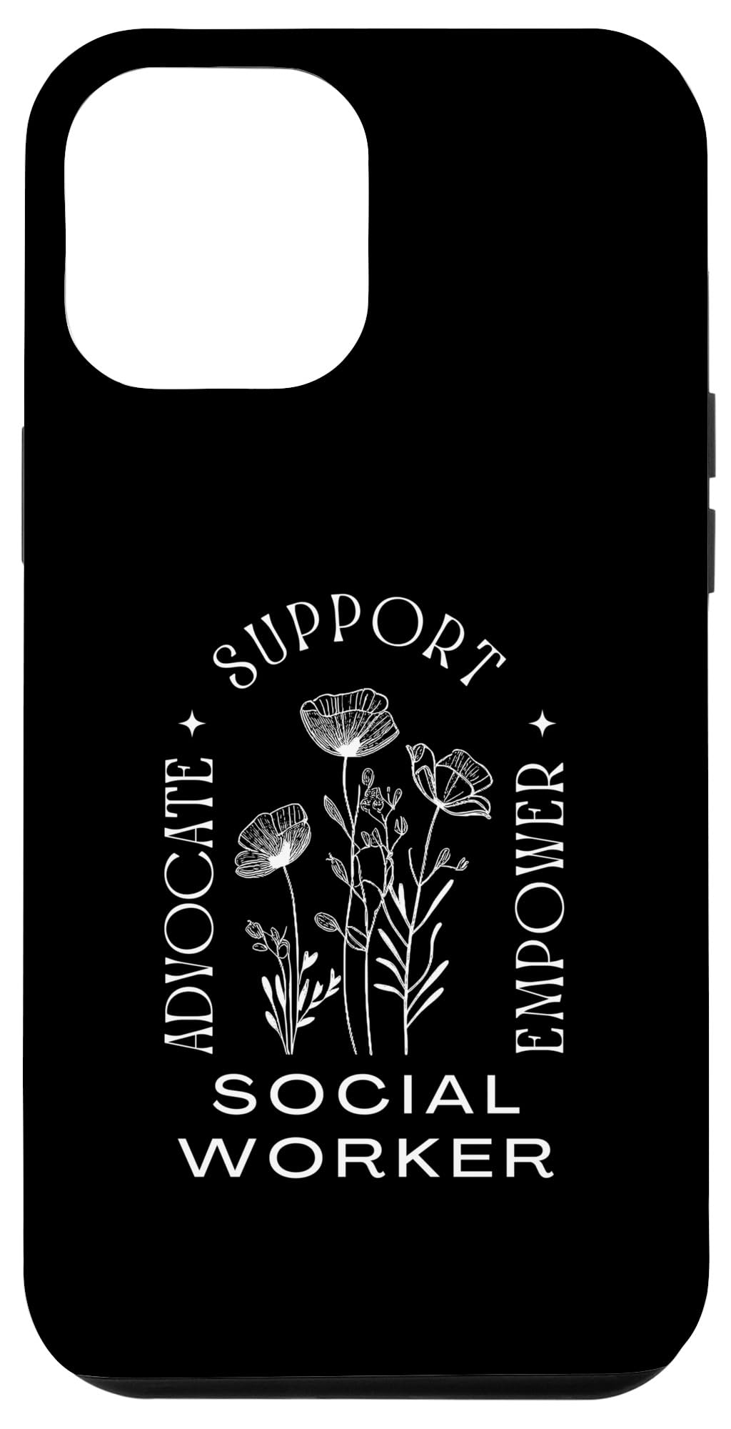 iPhone 12 Pro Max Social Worker Flower Minimalist Vintage Women Girls Case
