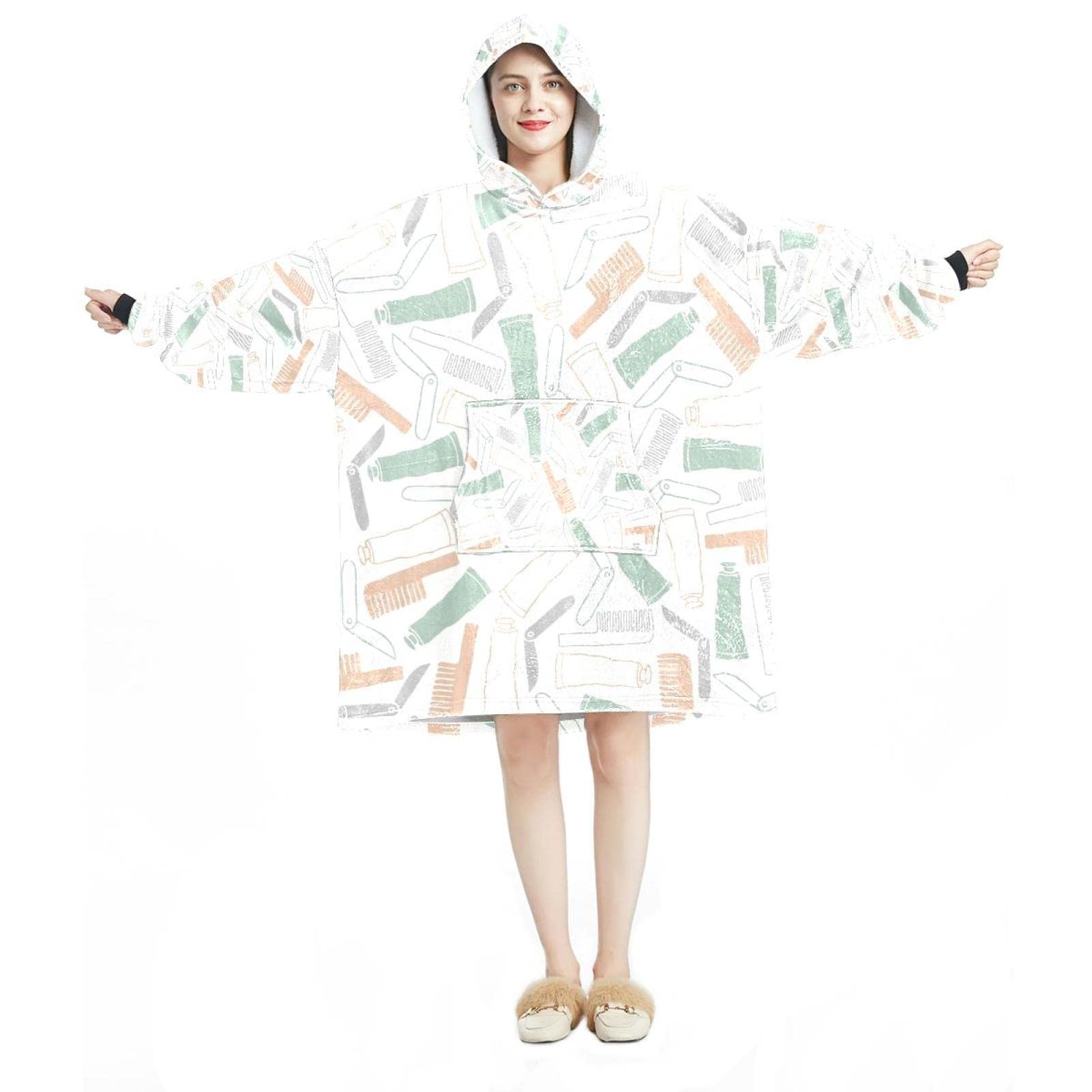 prodotti per l'igiene personale Felpa con cappuccio indossabile, felpa con cappuccio oversize, Multicolore, taglia unica