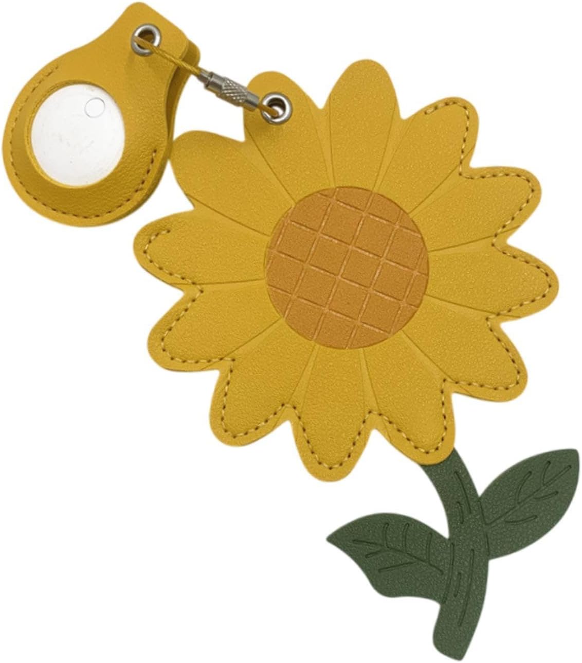 Étiquette de bagage en cuir synthétique motif tournesol avec carte d&rsquo;identité, accessoires de voyage pour valises, sacs à main, 10 x 15 cm