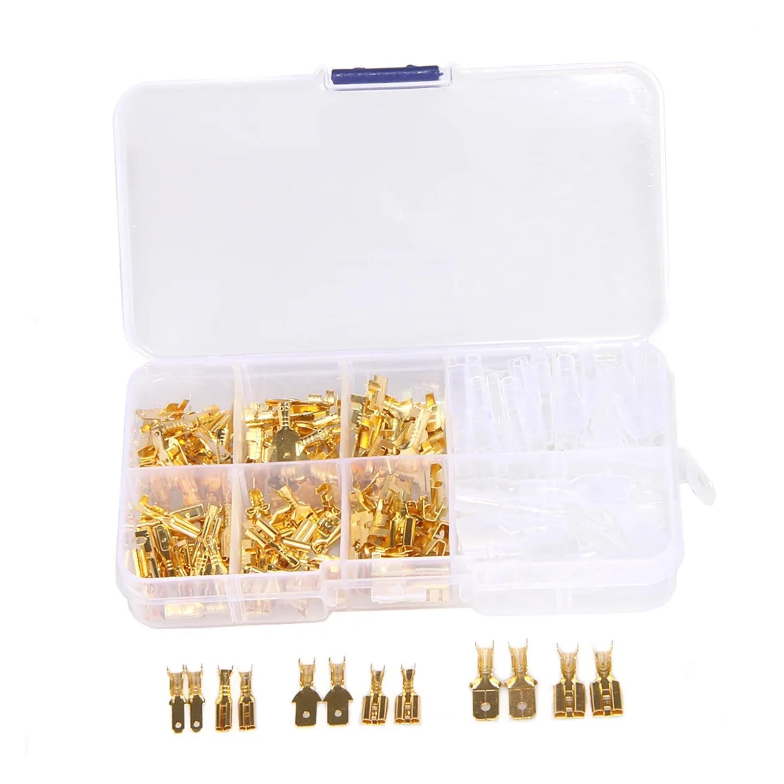 ZDVHOMCB 210PCS Insulated Spade Crimp Terminals 2.8/4.8/6.3mm Seal Electrical Wire Connectors Crimping Terminal Assortment Kit