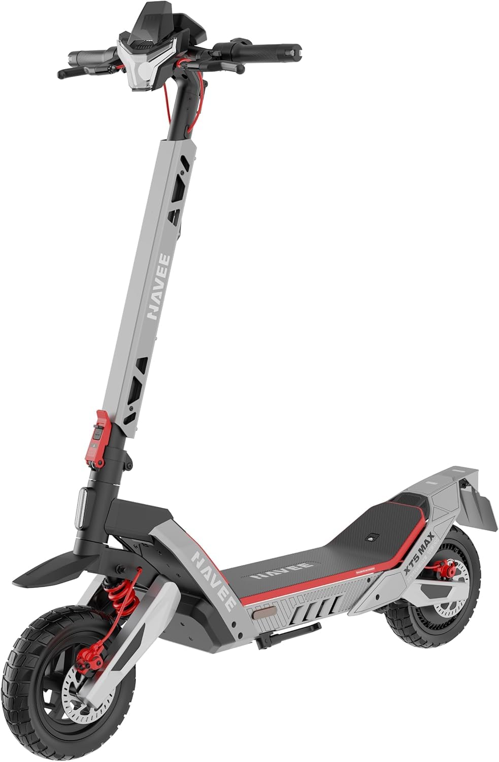 NAVEE XT5 MAX E Scooter mit Straßenzulassung & Blinker, Maximale Reichweite 2200W 110 km & 150 kg Tragkraft, 12 Zoll Offroad Reifen, Doppelaufhängung, Steigungen 32%, Ladezeit 5-6 Stunden